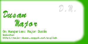 dusan major business card